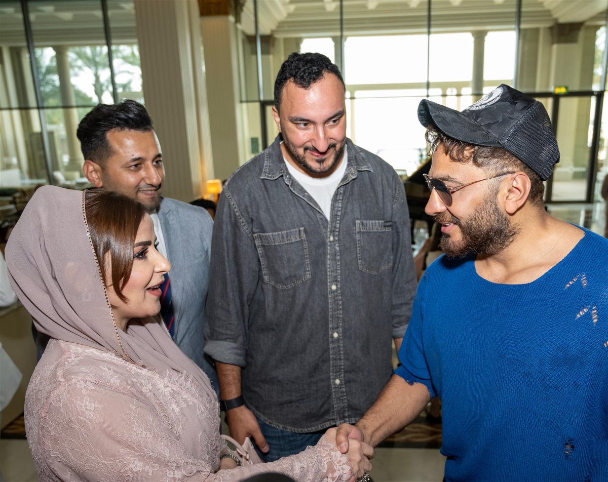 تامر حسني وأبطال فيلمه ريستارت في فندق بلازو فيرساتشي