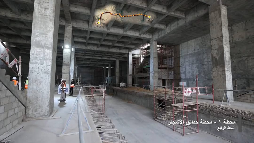 جانب من أعمال الخط الرابع للمترو
