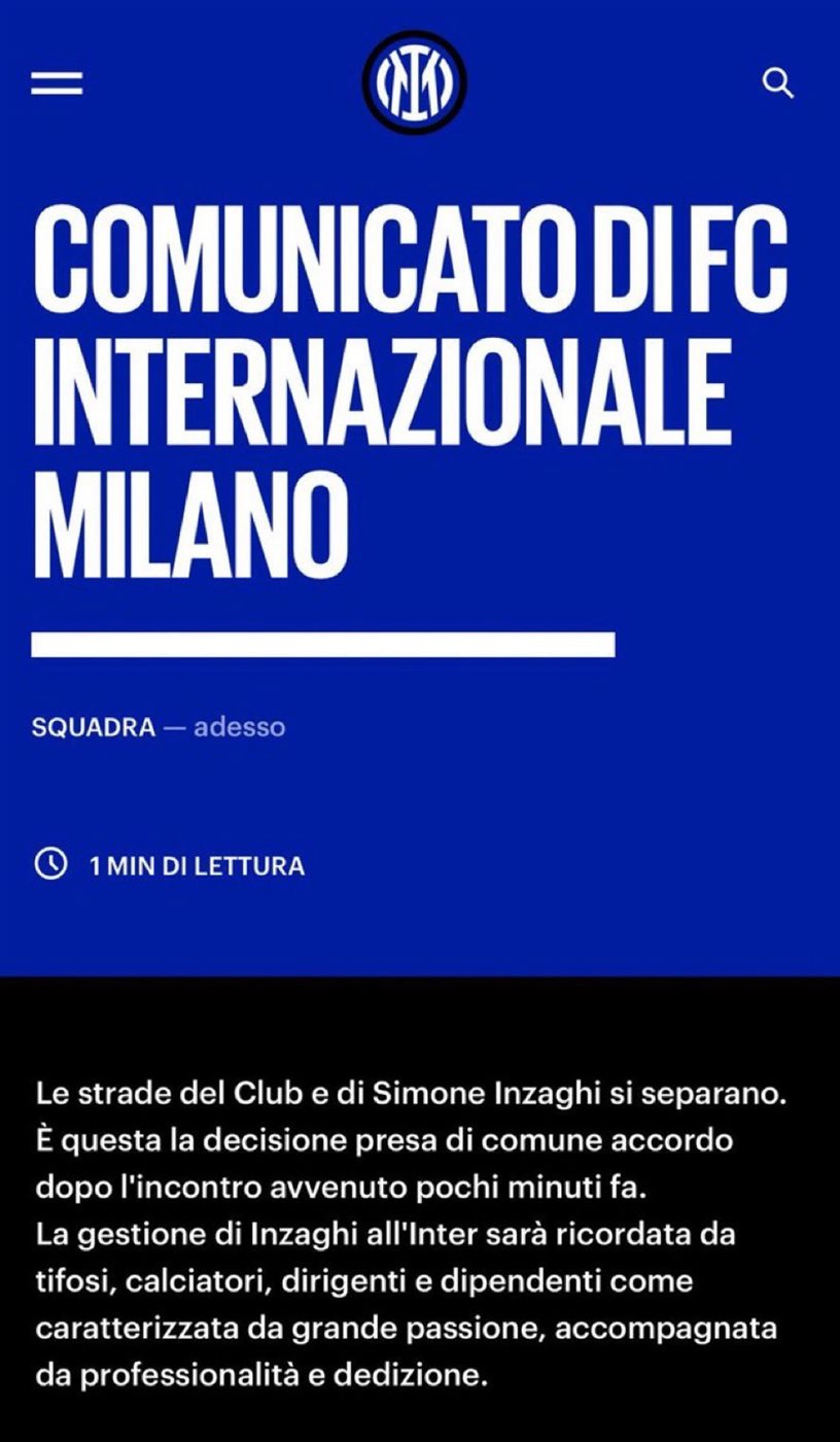 <strong>بيان نادي الإنتر ميلان&nbsp;</strong>