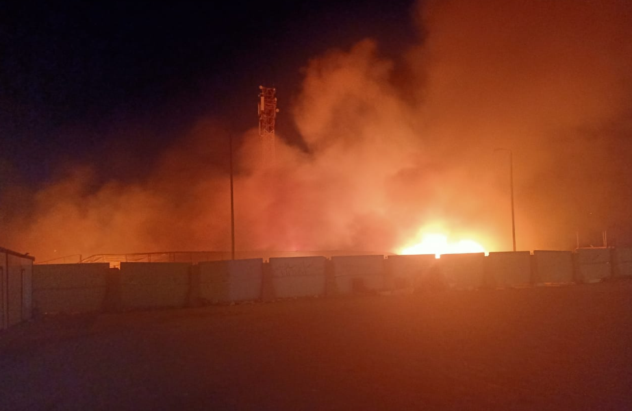 حريق يلتهم سوق الخضار بمنطقة حجر الأساس