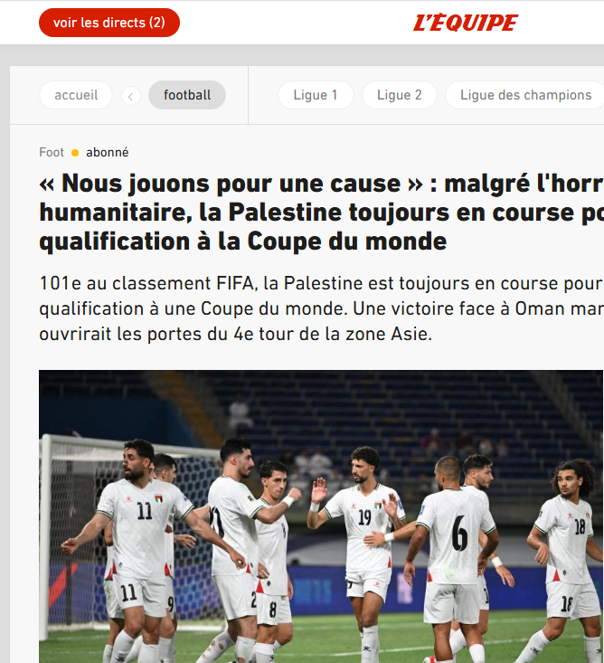 <strong>ليكيب: فلسطين تلعب من أجل قضية.. وبصيص أمل في بحر من الحزن</strong>