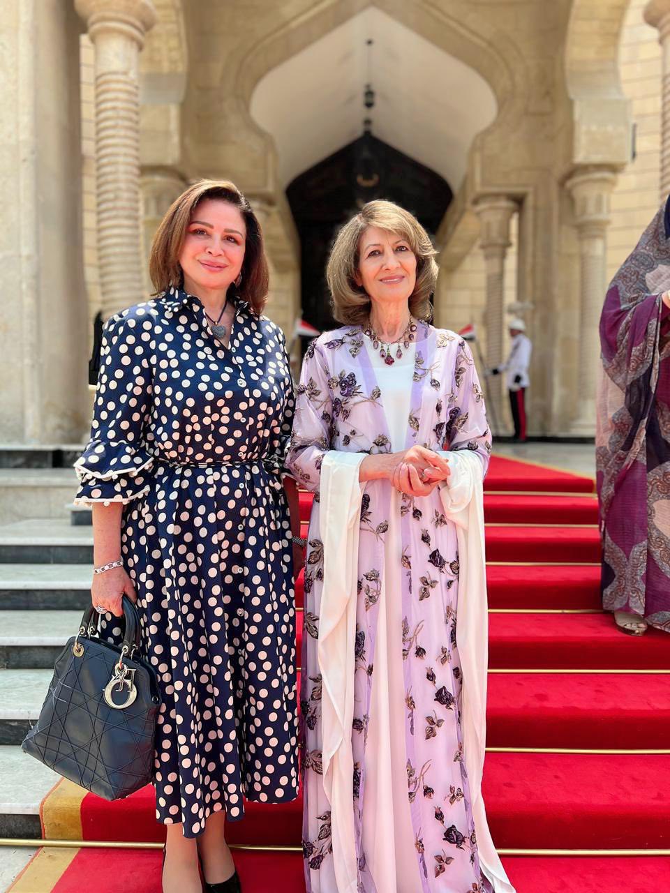 إلهام شاهين تلتقي بحرم رئيس دولة العراق