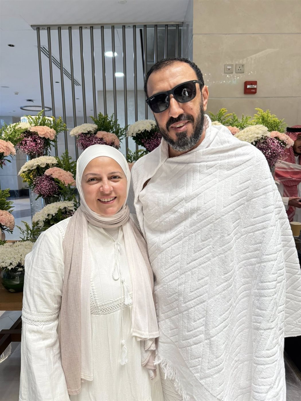 دعاء فاروق وزوجها في الحج