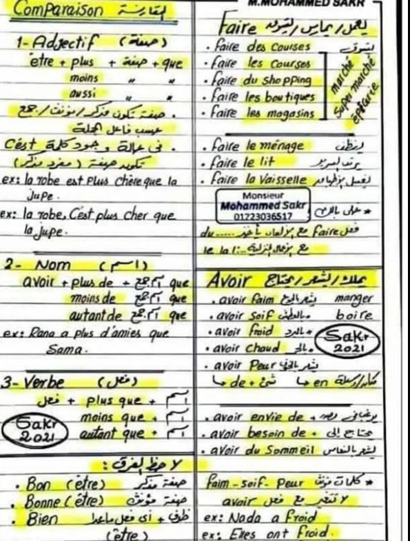 مراجعة فرنساوي تالتة ثانوي