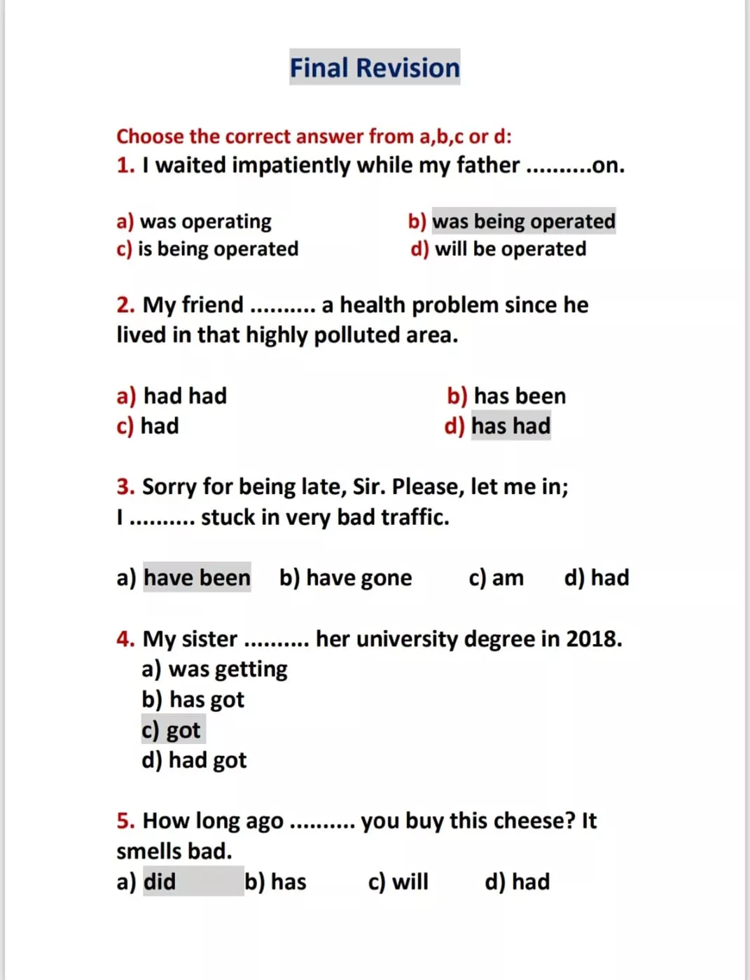 مراجعة الإنجليزي للثانوية العامة 2025