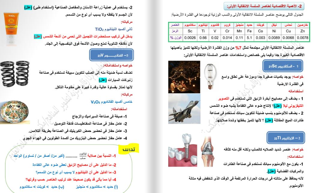 مراجعة امتحان الكيمياء تالتة ثانوي 2025