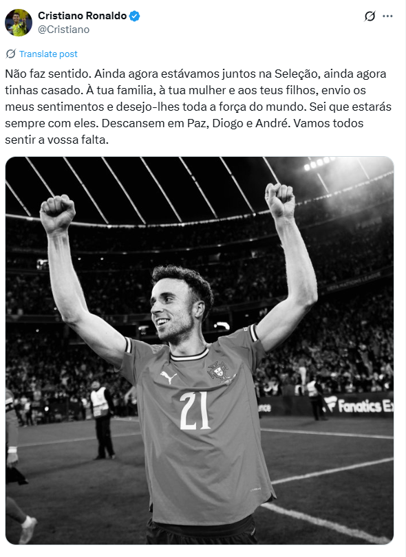 رونالدو ينعى وفاة دييجو جوتا