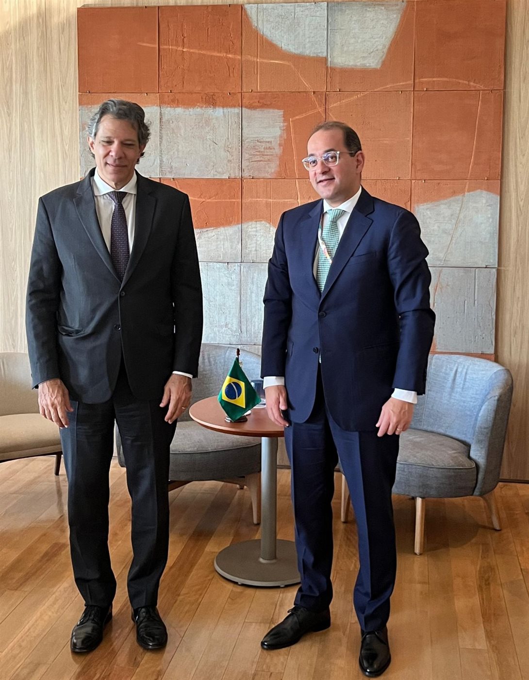 وزير المالية المصري مع نظيرة البرازيلي