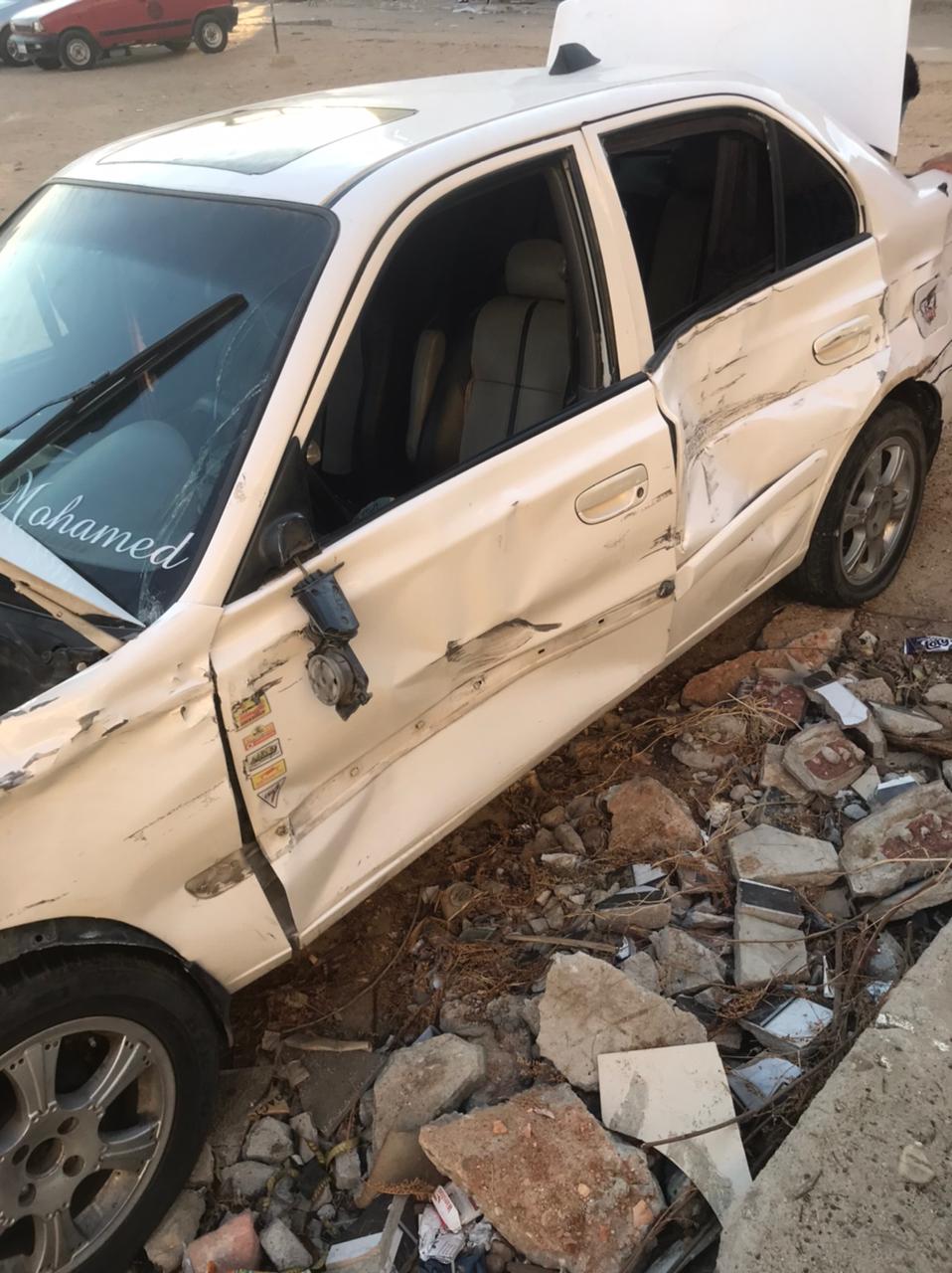 سيارة متضررة في الحادث 