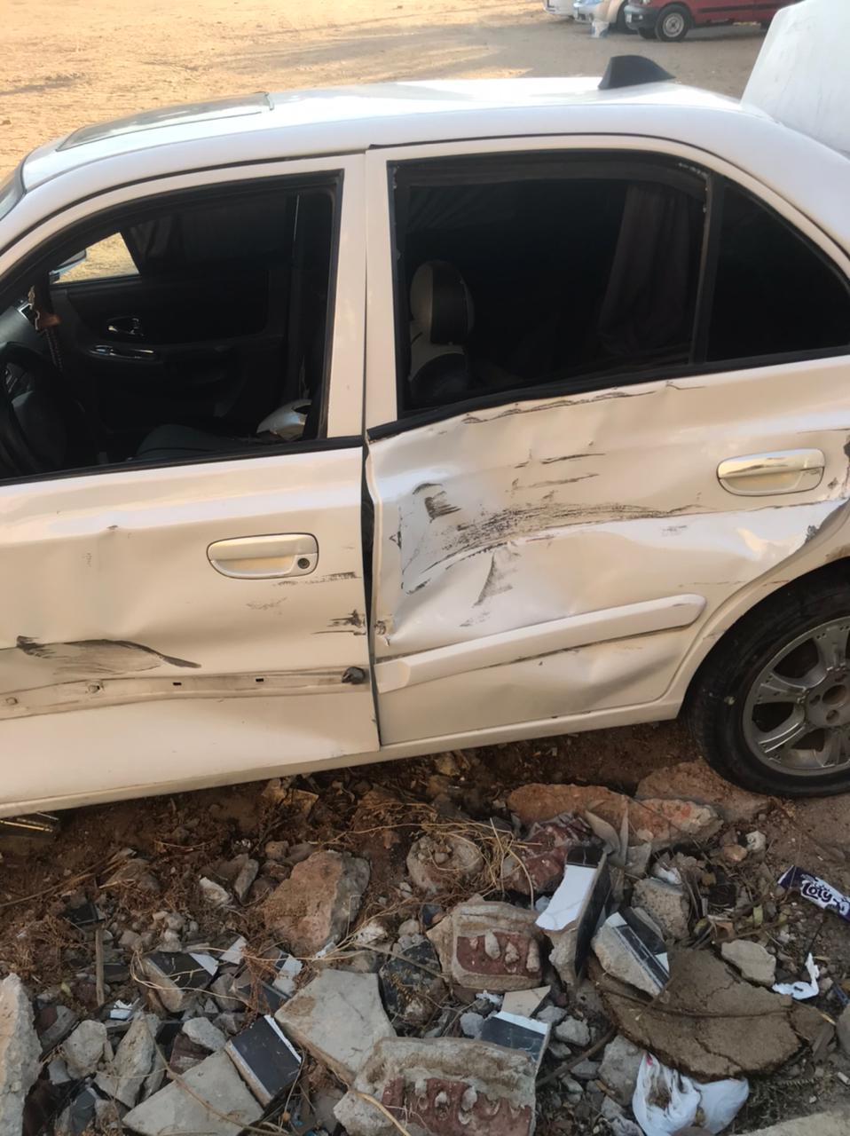 سيارة متضررة في الحادث 