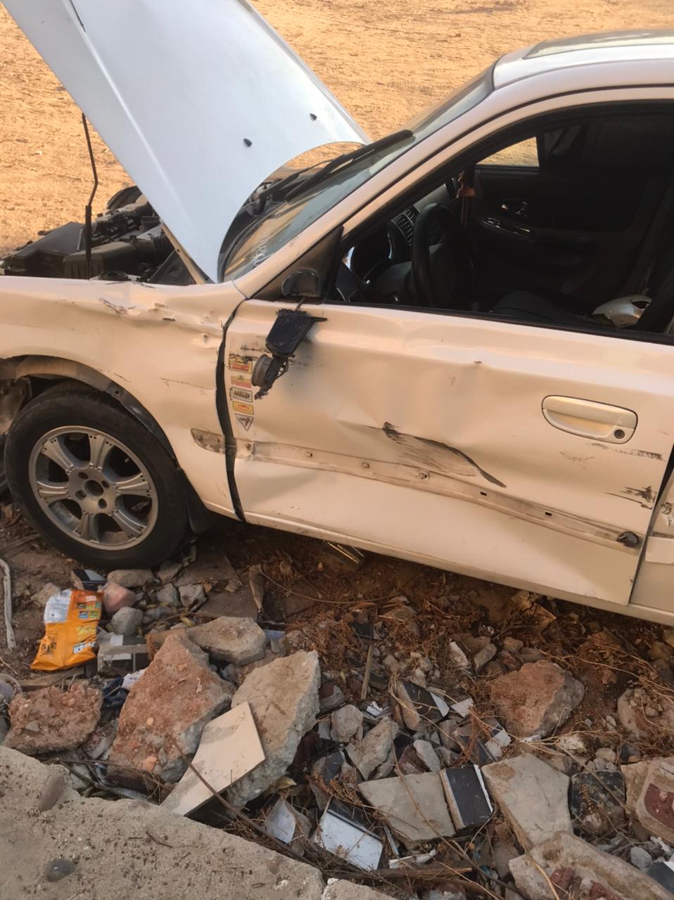 سيارة متضررة في الحادث 