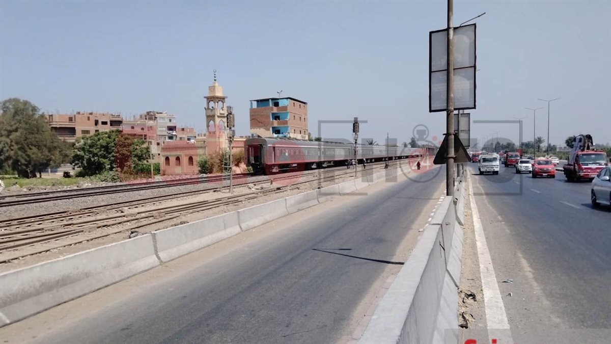 موقع حادث قطار الإسكندرية القاهرة في قويسنا 