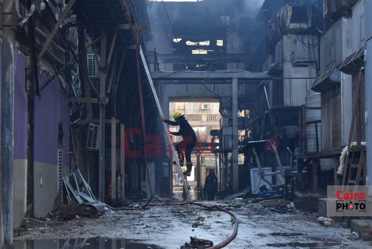 الحماية المدنية بحريق سنترال رمسيس