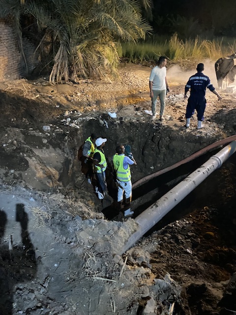 كسر خط صرف بالأقصر 