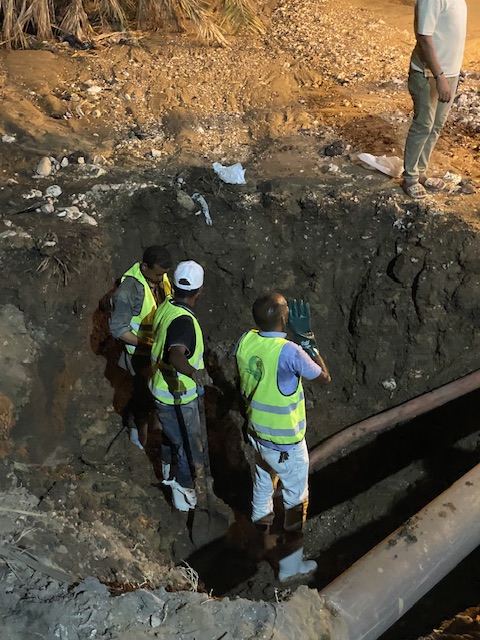 كسر خط صرف بالأقصر 