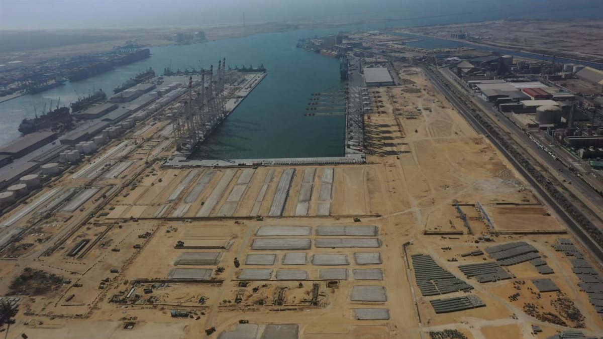 أحدث تصوير جوي لمحطة حاويات تحيا مصر 1  بميناء دمياط