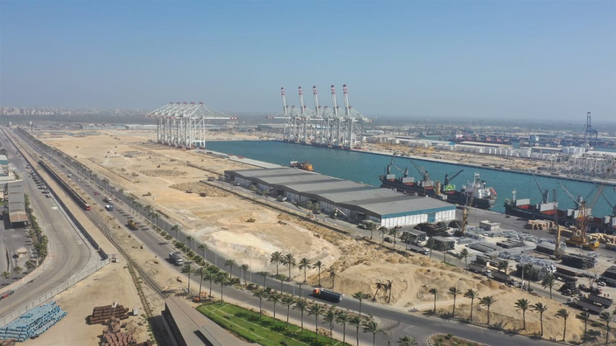 أحدث تصوير جوي لمحطة حاويات تحيا مصر 1  بميناء دمياط