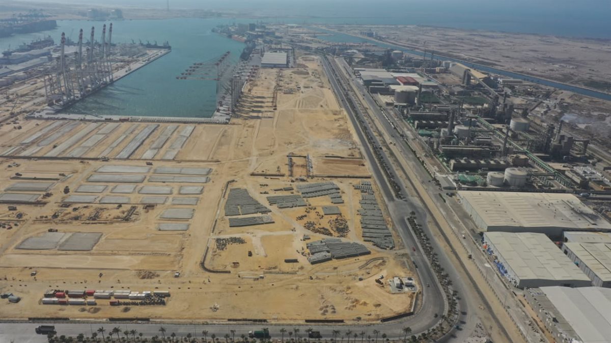 أحدث تصوير جوي لمحطة حاويات تحيا مصر 1  بميناء دمياط