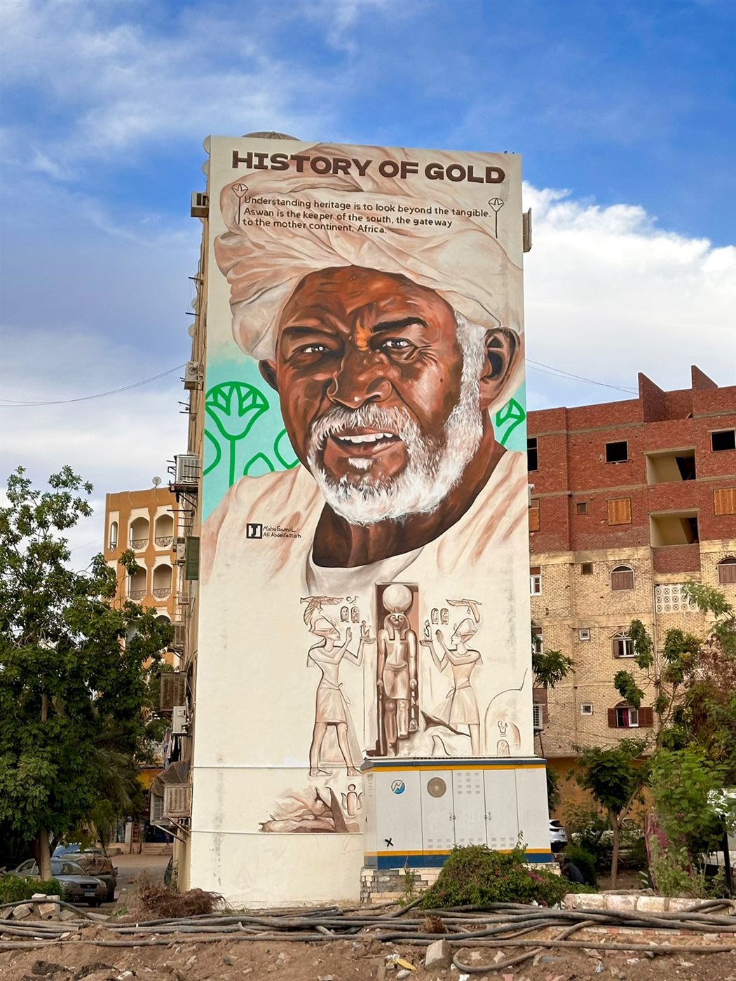 علي عبد الفتاح ومها جميل.. ثنائي جداريات الشارع يبدع في تزيين وجه أسوان