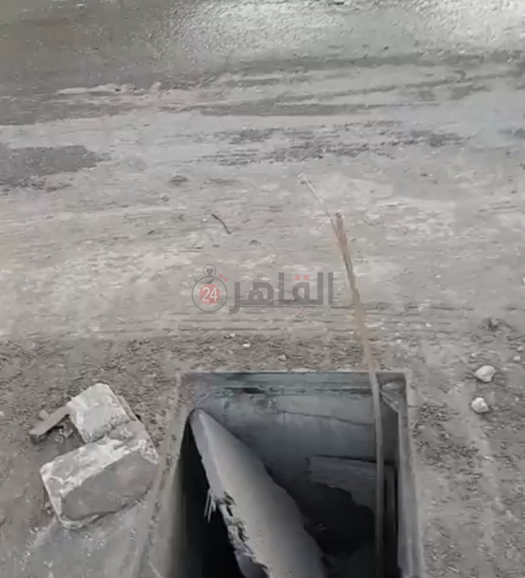 البلوعات قبل التغطية