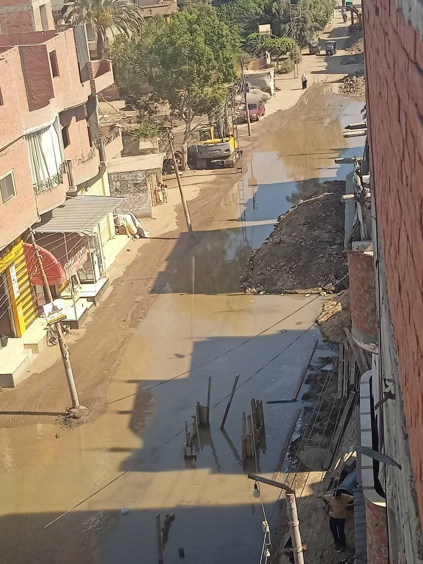 انفجار خط مياه رئيسي بالمنوفية 