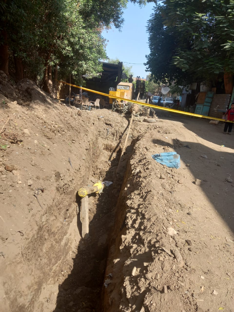 انتهاء إصلاح كسر ماسورة غاز طبيعي 