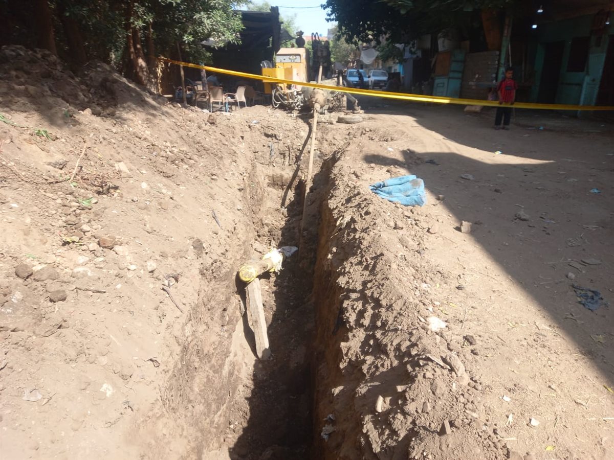 انتهاء إصلاح كسر ماسورة غاز طبيعي 