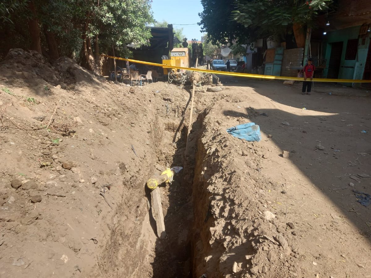 انتهاء إصلاح كسر ماسورة غاز طبيعي 