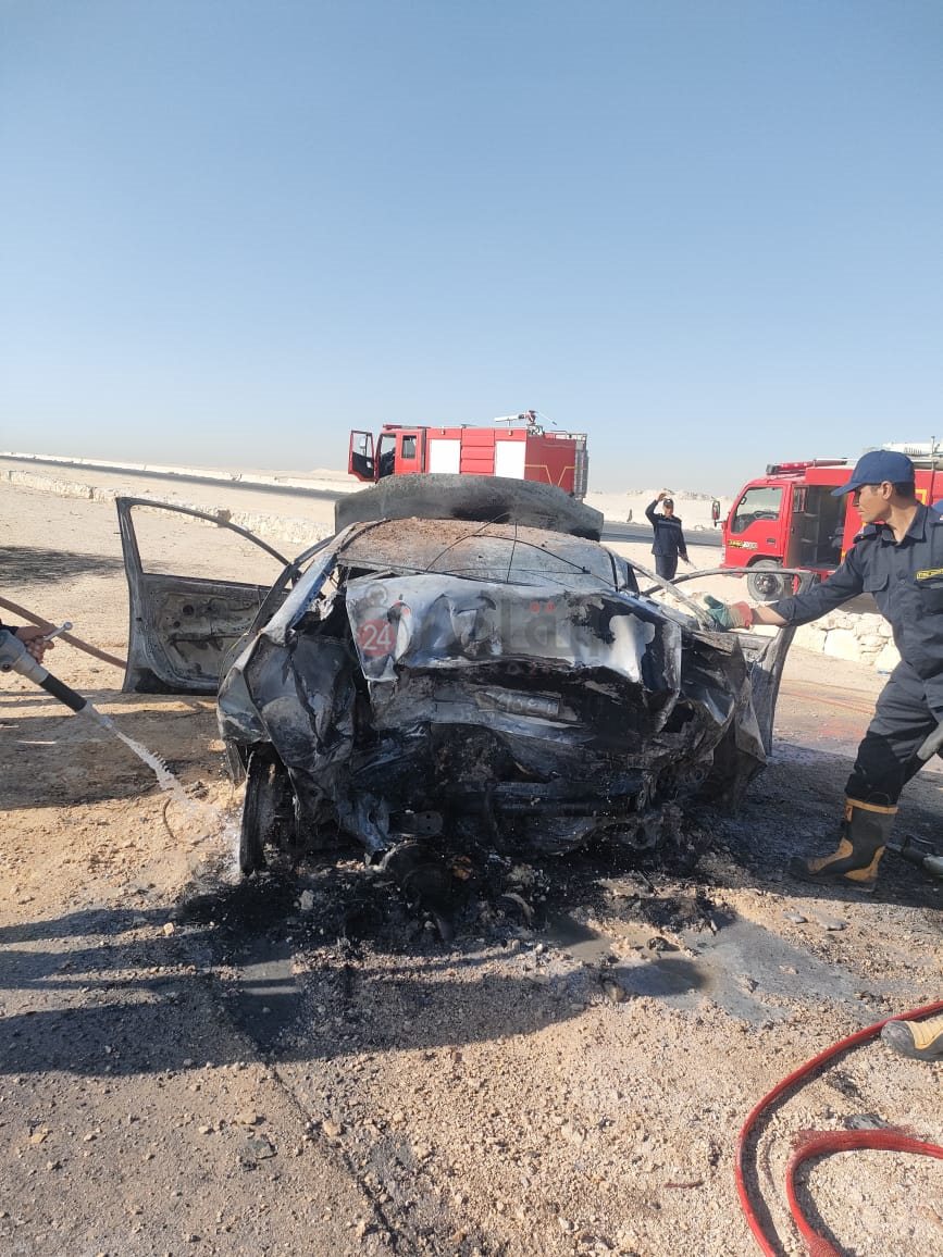 حادث مصرع 4 أشخاص وإصابة 5 آخرين في تصادم سيارتين ملاكي بالمنيا (2)