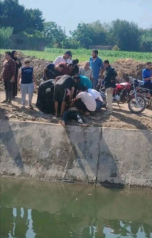 جانب من حادث التصادم في المنوفية 