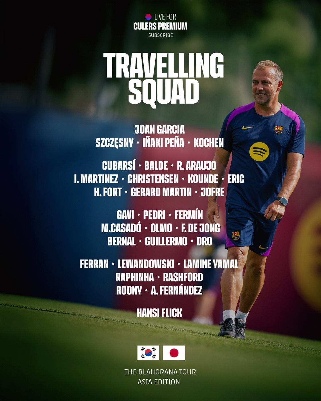 قائمة برشلونة في جولة اليابان وكوريا الجنوبية