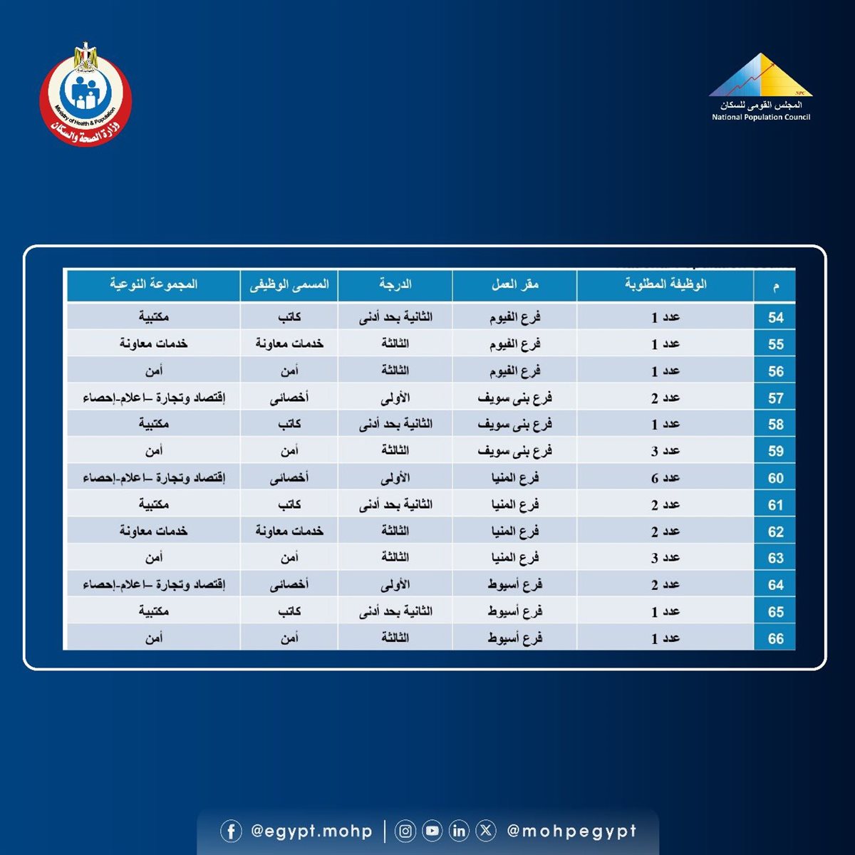 وظائف المجلس القومي للسكان