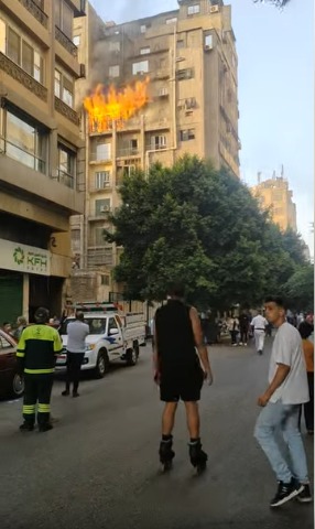 حريق شقة سكنية 