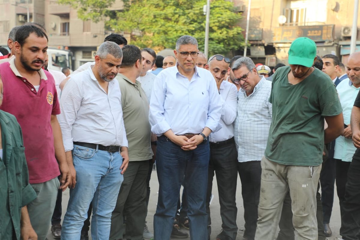 محافظ الجيزة يتابع عودة المياه والكهرباء للمناطق المتضررة 