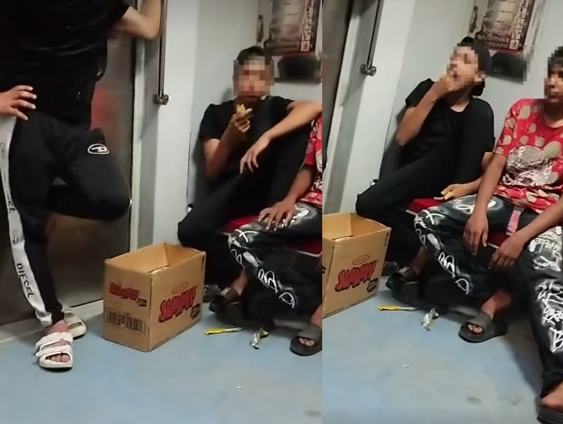 صور مقتطفة من مقطع الفيديو للباعة الجائلين بالمترو