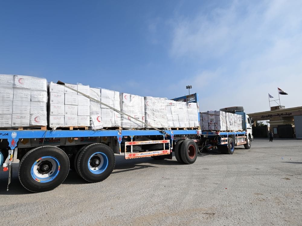  عبر معبر رفح البري.. مرور 38 شاحنة مساعدات إماراتية إلى غزة ضمن عملية الفارس الشهم 3