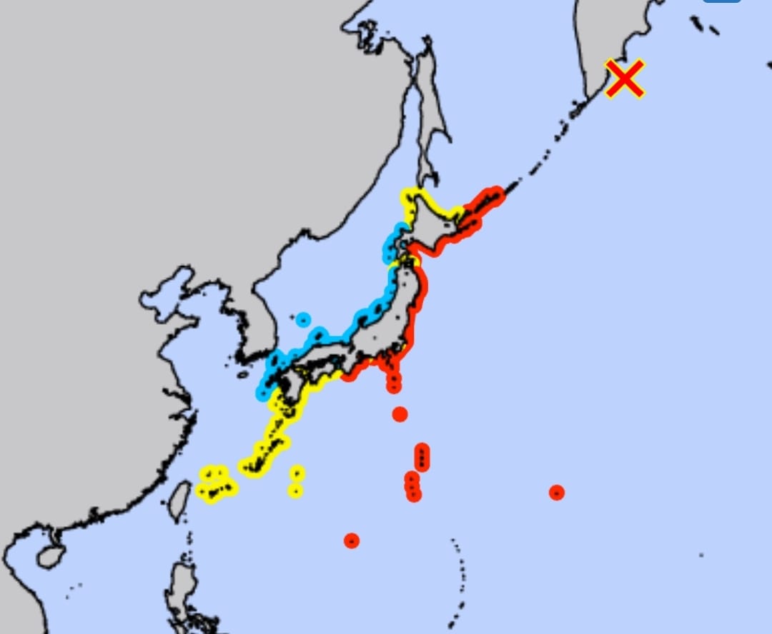 المناطق المعرضة لخطر تسونامي في اليابان