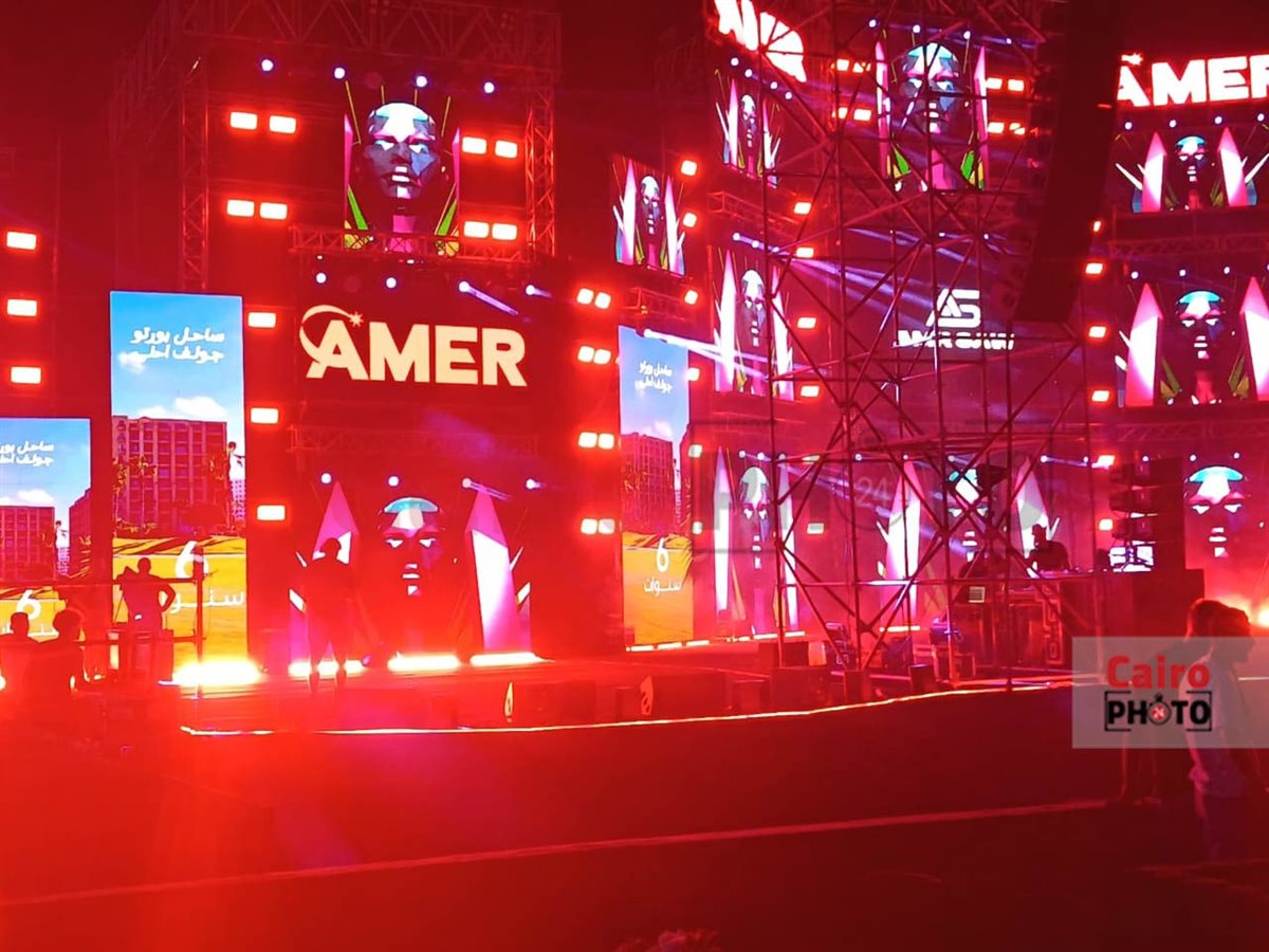 الاستعدادات النهائية لحفل محمد رمضان في جولف بورتو مارينا