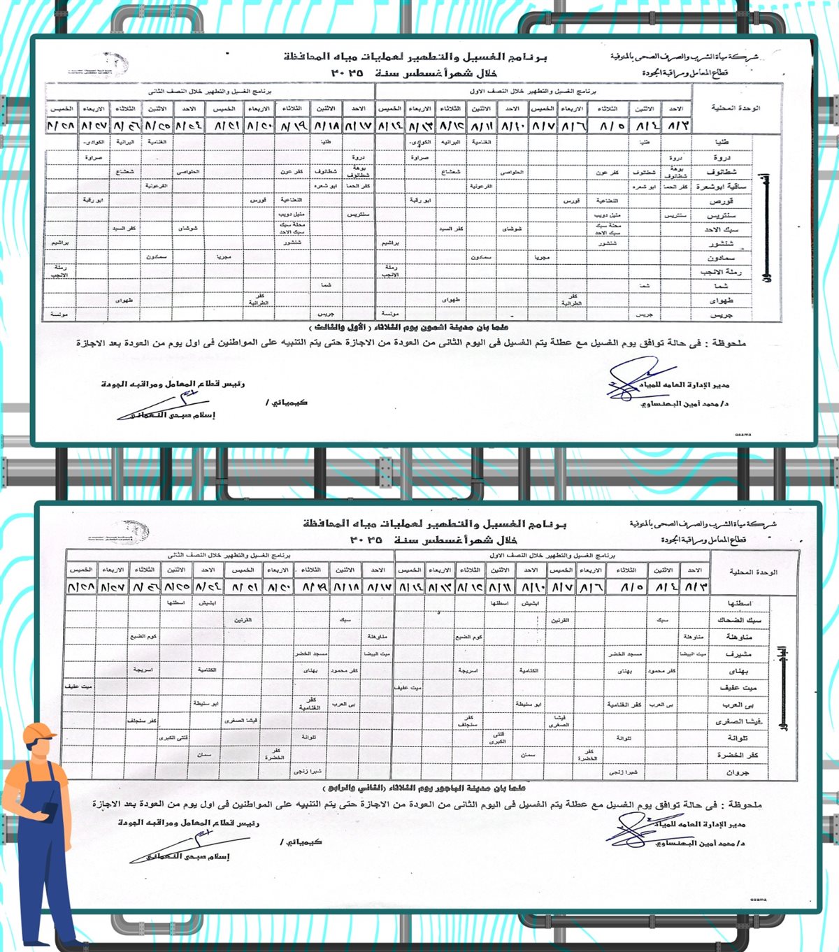 مواعيد انقطاع المياه عن محافظة المنوفية خلال شهر أغسطس 