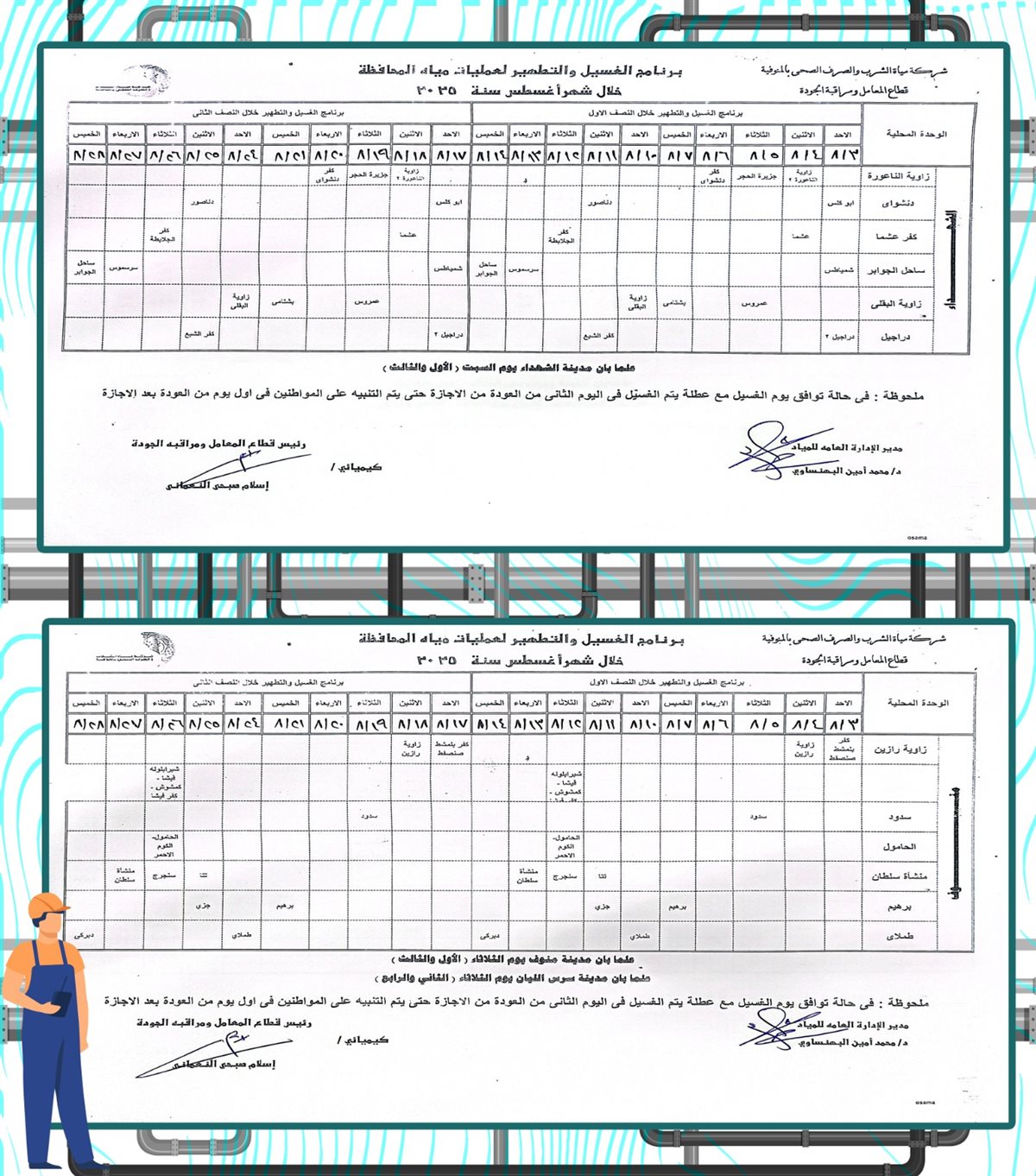 مواعيد انقطاع المياه عن محافظة المنوفية خلال شهر أغسطس 