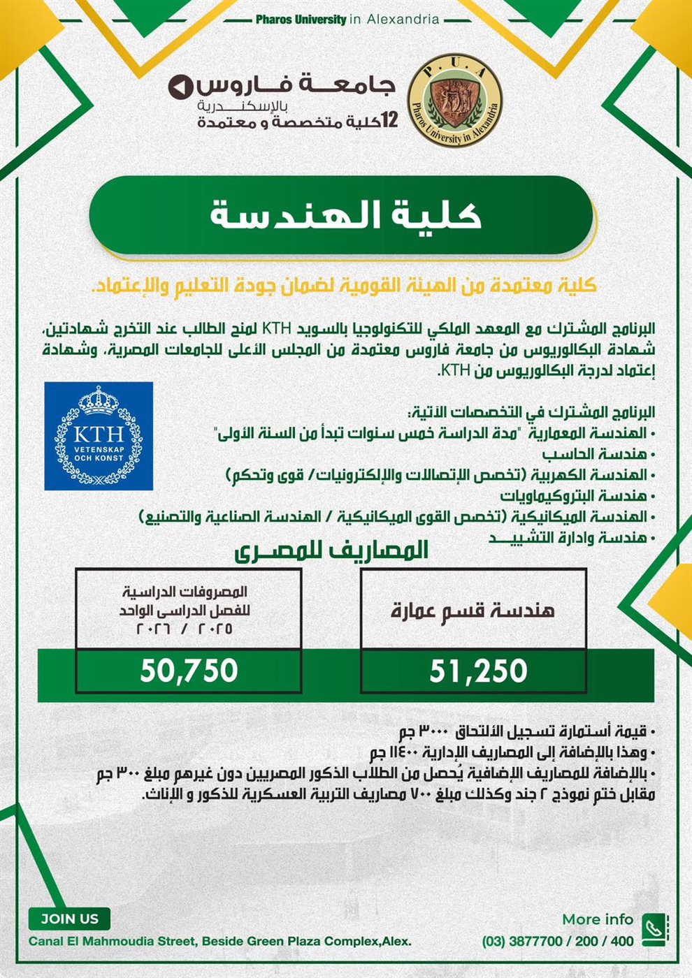 مصاريف جامعة فاروس بالإسكندرية 2025