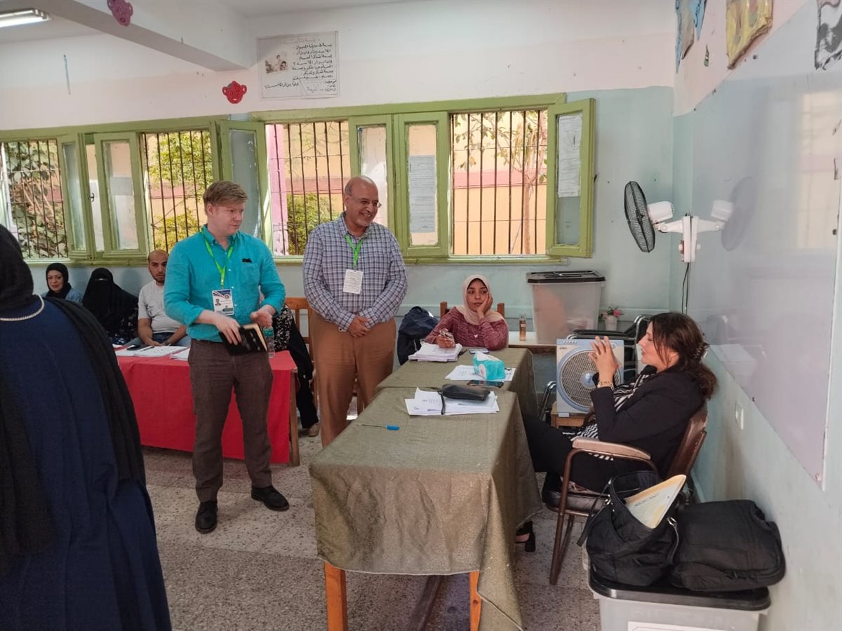 وفد أجنبي يتفقد انتخابات مجلس الشيوخ&nbsp;