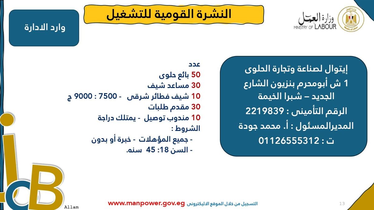 وظائف وزارة العمل