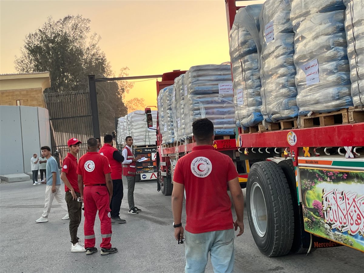 زاد العزة من مصر إلى غزة.. الهلال الأحمر يدفع بـ 3 آلاف طن من المساعدات لليوم العاشر