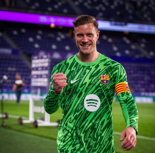 <strong>حارس المرمى الألماني مارك أندرية تير شتيجن قائد فريق برشلونة الإسباني</strong>