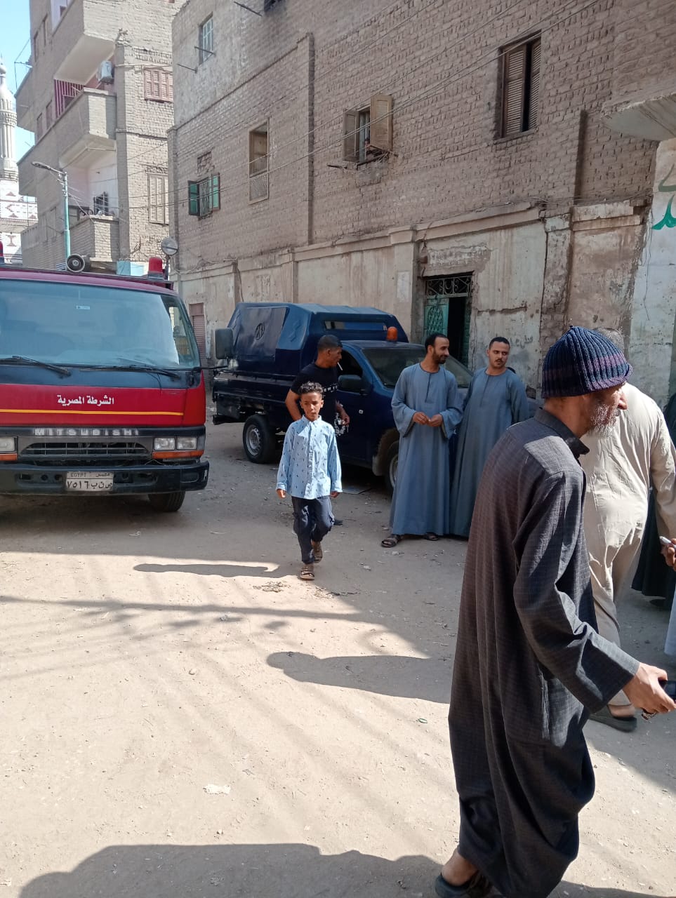 صور حريق منزل بسبب تسريب غاز في قنا