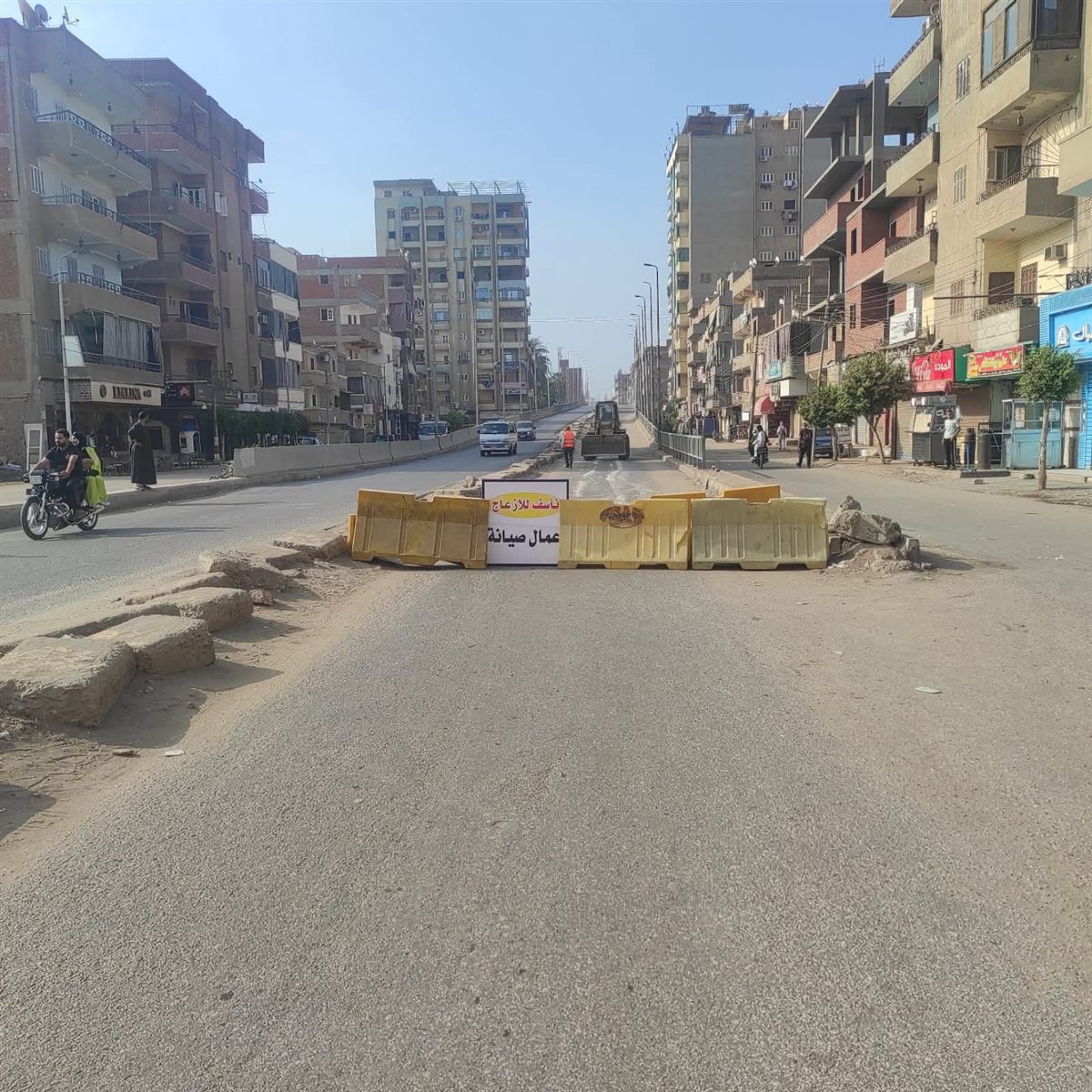 غلق كوبري الباجور العلوي في الاتجاه القادم من شبين الكوم