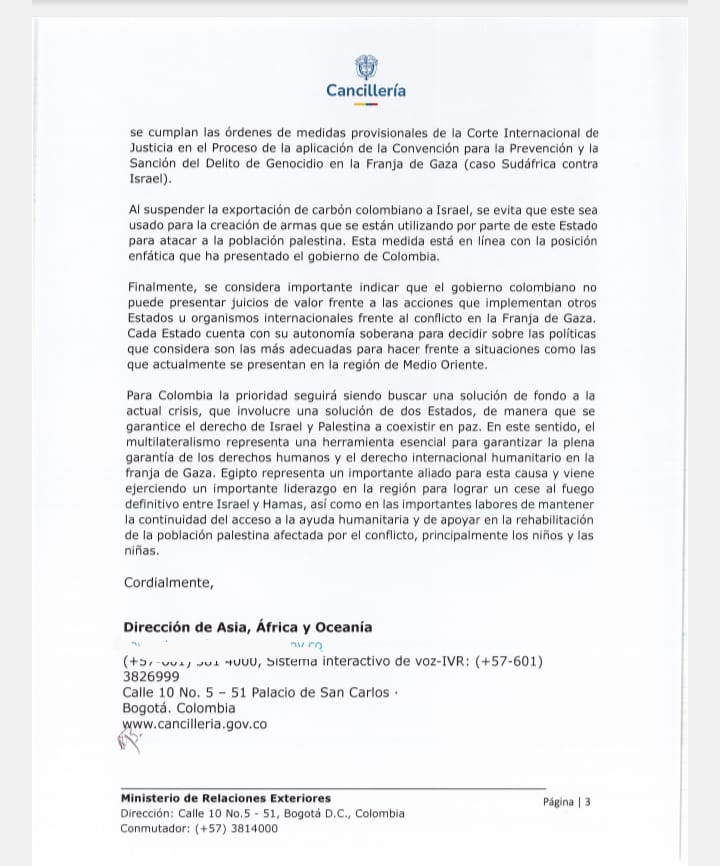 من حوار القاهرة 24 مع الخارجية الكولومبية 