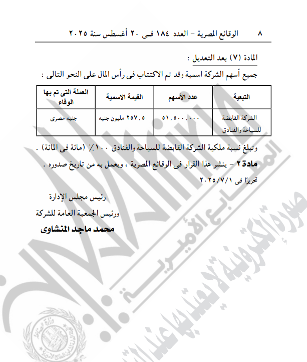 زيادة رأس مال الشركة التجارية للأخشاب التابعة لقطاع الأعمال لـ 500 مليون جنيه