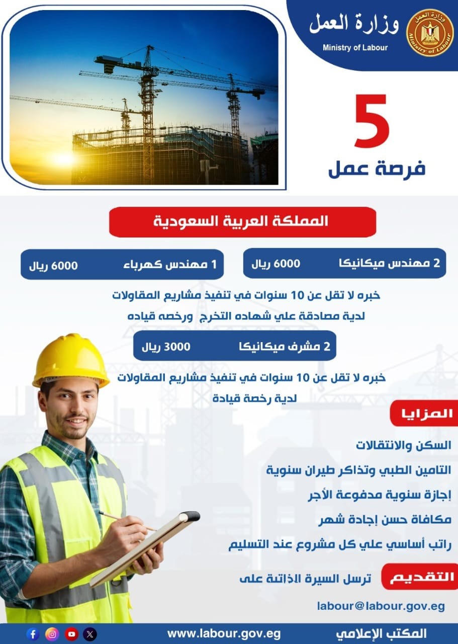 وظائف في السعودية لمهندسي الميكانيكا والكهرباء 